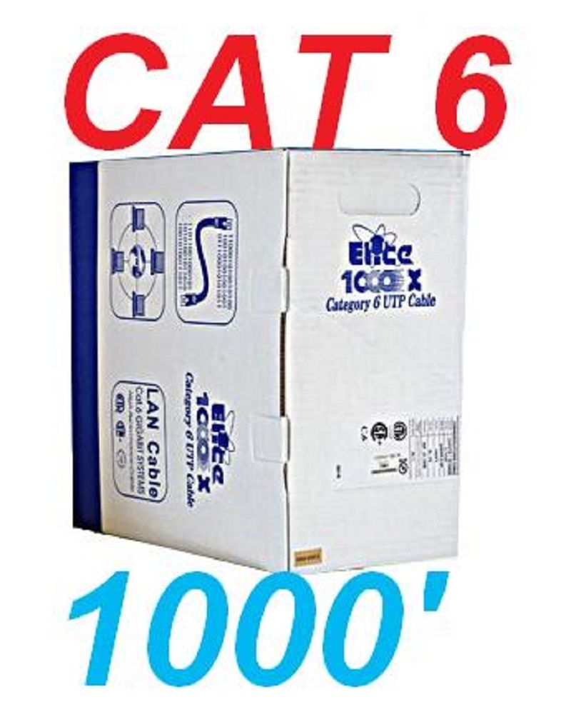 1000 FT CAT6 ETHERNET LAN CABLE 1Gbps CAT-6 WIRE 1000' UTP NETWO