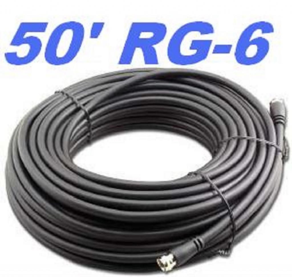 50 100 200 FT RG-6 SATELLITE COAXIAL CABLE HD ANTENNA RG6 DISH W