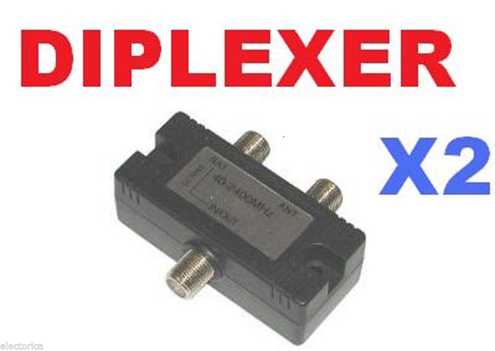 2 DIPLEXER SWITCH SATELLITE + CABLE DTV DIGITAL COMBINER TV ANTE