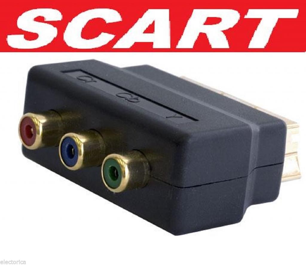 NEW SCART TO COMPONENT ADAPTER CONVERTER DM500 DREAMBOX DM100 DM