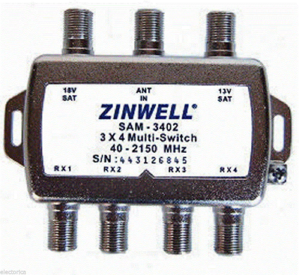 3X4 ZINWELL SWITCH LNB SW34 DIRECTV 2X4 BELL DISH NETWORK QUAD F