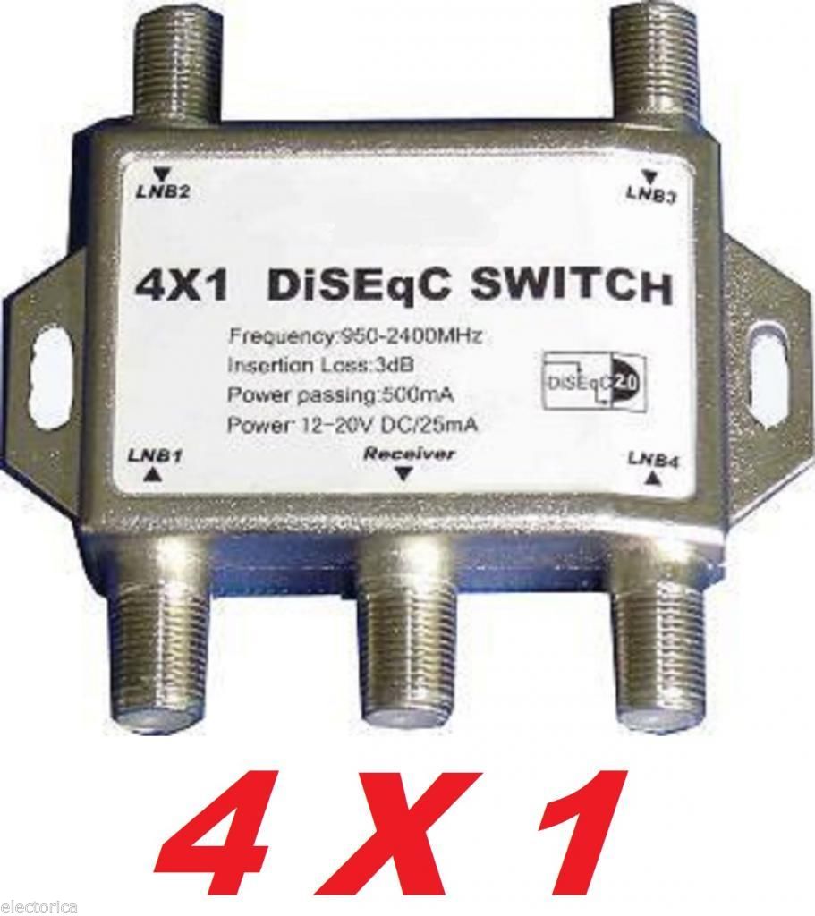 10 X DiSEqC 4X1 SATELLITE SWITCH DISH FTA RECEIVER LNB BELL FREE